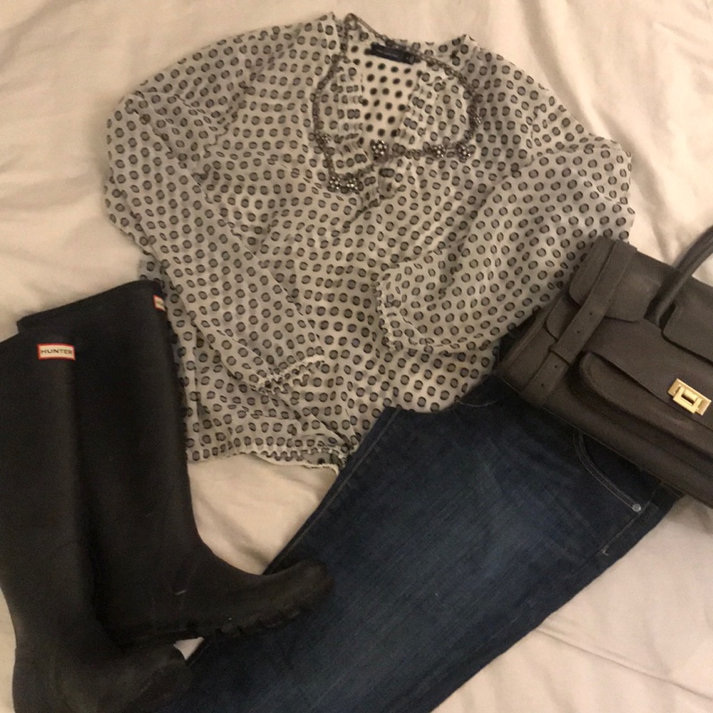 Limited sheer dotted blouse